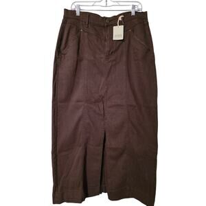a.n.a Size 14 Women's Brown High Rise Jean Skirt New With Tags